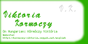 viktoria kormoczy business card